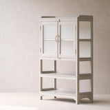 Vintage Medium Cabinet with Shelves | Pewter