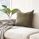 Crumpled Washed Linen Cushion | Kaki (50 x 50cm) - Originals Furniture