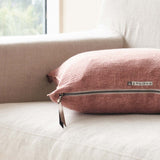 Crepon Cushion | Washed Linen - Bois de Rose (50 x 50cm)