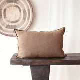 Black Line Cushion | Stone Washed Linen - Blush (60 x 40cm)