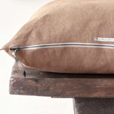 Black Line Cushion | Stone Washed Linen - Blush (60 x 40cm)