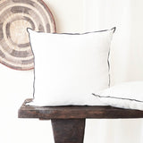 Black Line Cushion | Stone Washed Linen - Cover Only (65 x 65cm) - Originals Furniture
