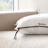 Crumpled Washed Linen Cushion | Blanc (65 x 65cm)