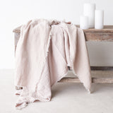 Reversible Throw | Crumpled Washed Linen - Nude