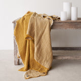 Reversible Throw | Crumpled Washed Linen - Ochre