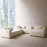 Komo Modular Sofa | Corner with Ottoman - Alabaster (321 x 292cm)