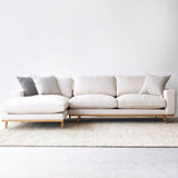 James L shape fabric sofa in oatmeal - Originals Furniture Singapore