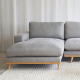 James L Shape Fabric Sofa | Slate (290cm)