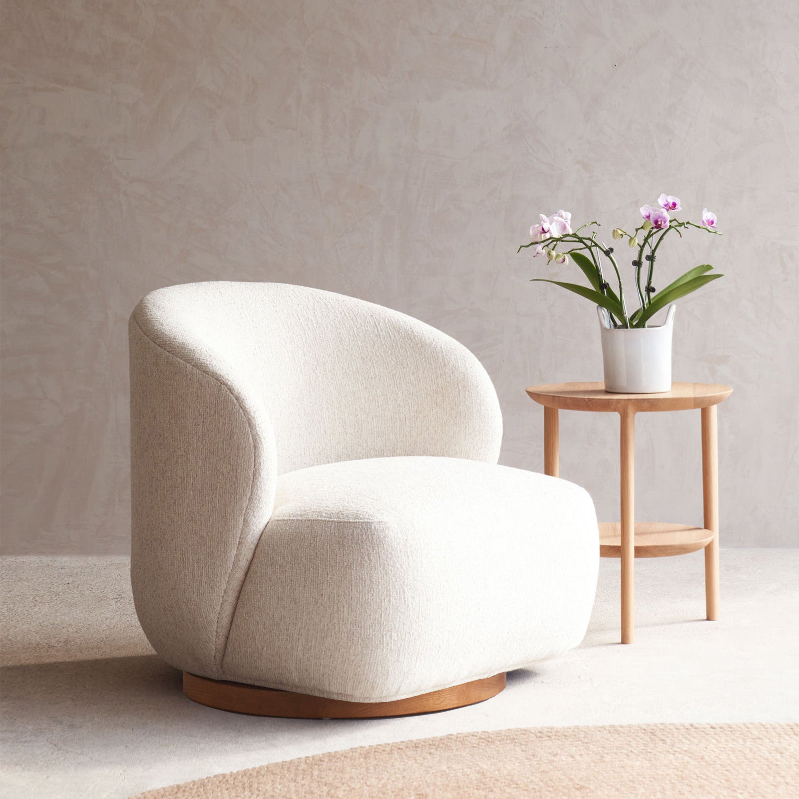 Fabric swivel armchairs for living room discount