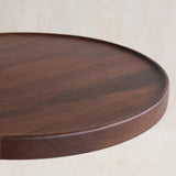 Bystander Leather Side Table | Espresso with Walnut Frame