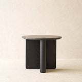 Pivot Side Table | Nero Marble with Black Oak Base (50cm)