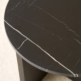 Pivot Side Table | Nero Marble with Black Oak Base (50cm)