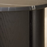 Pivot Side Table | Nero Marble with Black Oak Base (50cm)