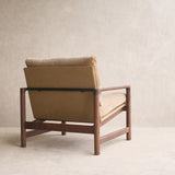 Troubadour Fabric Armchair | Walnut Frame - Lion