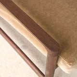 Troubadour Fabric Armchair | Walnut Frame - Lion