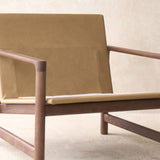Troubadour Fabric Armchair | Walnut Frame - Lion