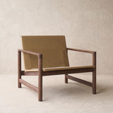 Troubadour Fabric Armchair | Walnut Frame - Lion