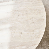 Pivot Coffee Table | Travertine Top with Oak Base