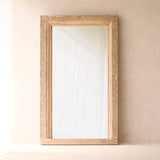 Vintage Carved Teak Mirror | Natural
