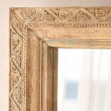Vintage Carved Teak Mirror | Natural