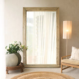 Carved Teak Mirror XL - Blue Patina | A