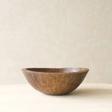 Vintage Timber Bowl hand-carved from a single block of solid wood with a rich natural timber grain.
