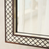 Handcrafted Bone Inlay Geometric Mirror | No. 1