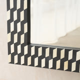 Handcrafted Bone Inlay Geometric Mirror | No. 2