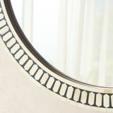 Handcrafted Round Bone Inlay Mirror