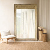 Carved Teak Mirror XL - Blue Patina | B