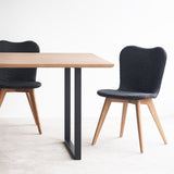 Oak dining table with black U base - Originals Furniture Singapore