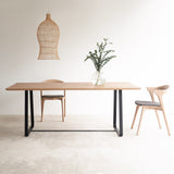 Oak dining table with black sleigh base | Originals Furniture Singapore