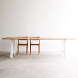 Oak Dining Table with white A frame base - Originals Furniture Singapore