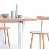 Oak dining table with white U base - Originals Furniture Singapore