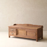 Vintage Low Teak TV Console | Dark