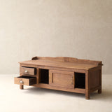 Vintage Low Teak TV Console | Dark