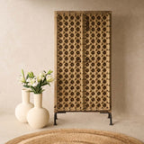 Vintage Teak Door with Brass Motifs - Originals Furniture