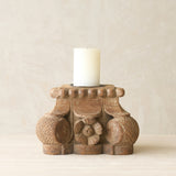 Hand Carved Architectural Pillar Candlestand | B