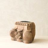 Hand Carved Architectural Pillar Candlestand | B