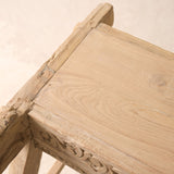 Vintage Teak Console with Carvings