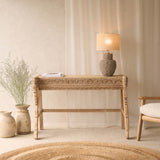 Vintage Teak Console with Carvings