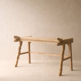 Vintage Teak Console with Carvings