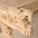 Vintage Teak Console with Carvings