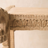 Vintage Teak Console with Carvings