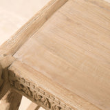 Vintage Teak Console with Carvings