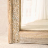 Vintage Carved Teak Mirror | Natural