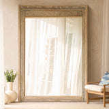 Vintage Carved Teak Mirror | Natural