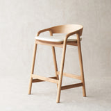 Inlay Counter Stool | Oak Frame - Bespoke Leather - Originals Furniture