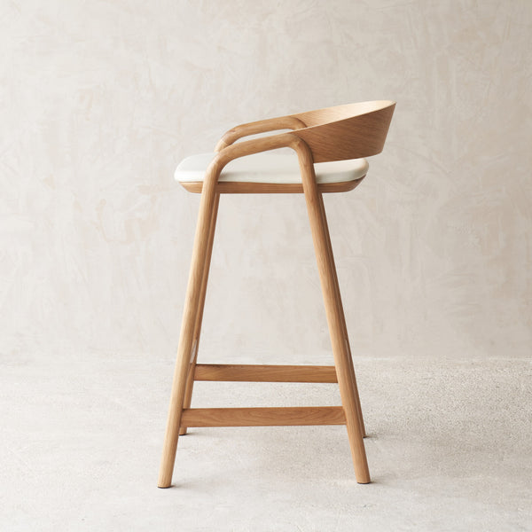 Inlay Counter Stool | Oak Frame - Bespoke Leather