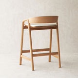 Inlay Counter Stool | Oak Frame - Bespoke Leather - Originals Furniture